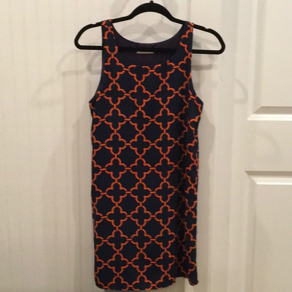 Orange/blue dress